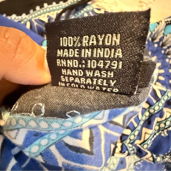 Blue Halter Maxi Dress with Pattern beach cover up - Picture 4 of 7